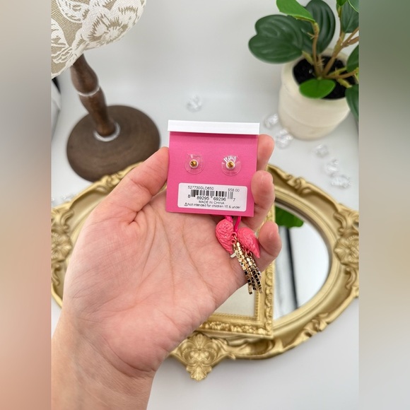 Betsey Johnson Flamingo & Watermelon Statement Earrings – Pink Perfection! - Picture 5 of 5